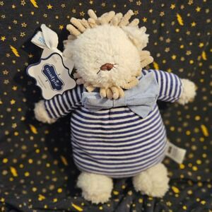 Mud Pie Lion Plush‎ Stuffed Animal Blue Striped Shirt Bow Tie Baby Toy lovey NWT